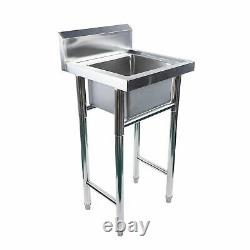 1 Compartment Commercial Sink Stainless Steel Sink for Garage/Restaurant/Kitchen