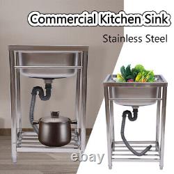 1 Compartment Commercial Utility & Prep Sink 304 Stainless Steel Kitchen Sink US