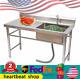 1 Compartment Stainless Steel Commercial Kitchen Sink With 1 Drainboard 47