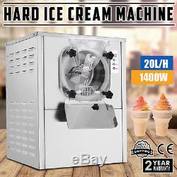 1 Flavor Commercial Frozen Hard Ice Cream Machine Maker 20L/H Stainless Steel