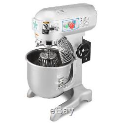 1 Hp 20Qt Commercial Dough Food Mixer Bakery Gear Driven 3 Speed Stainless Steel