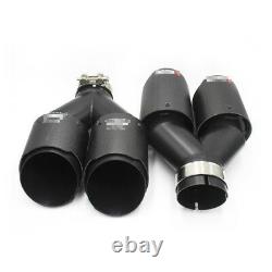 1 Pair Akrapovic Carbon Fiber Exhaust Tip Dual Pipe Muffler ID2.5 63mm OD3.5