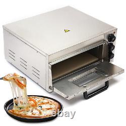 2000W Electric Pizza Oven Single Deck Commercial Stainless Steel Bake Broiler