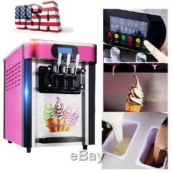 20L/h 3 Flavor Commercial Frozen Ice Cream Cones Machine Soft Ice Cream Machine
