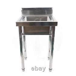 20'' Commercial Sink Stainless Steel Tub Mop Sink With Legs Cafe Laundry Trough