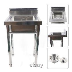 20'' Commercial Utility Sink 201 Stainless Steel Kitchen Sink 1 Compartment