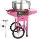 21 Electric Commercial Cotton Candy Machine Candy Floss Maker Ss With Cart Pink