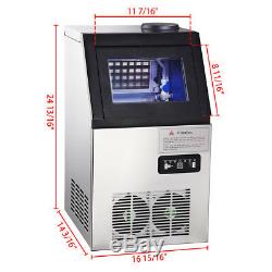 22Lbs 10kg Auto Commercial Ice Cube Maker Machine Stainless Steel Bar 110V 300W