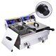23l Electric Deep Fryer With Drain Timers Commercial Restaurant Chicken French Fry