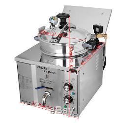 2400W Commercial 16L Stainless Steel Electric Pressure Fryer Countertop Chicken