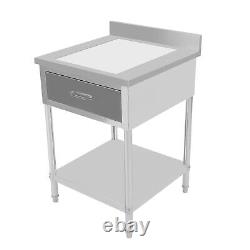 2424'' Commercial Stainless Steel Work Table with Backsplash Kitchen Prep Table