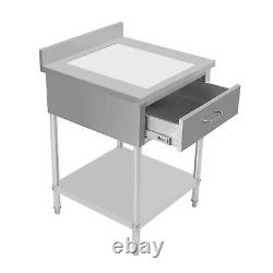 2424inch Commercial Stainless Steel Work Table Kitchen Prep Table with Backsplash