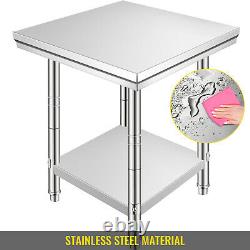 24X24X34.6 Stainless Steel Kitchen Work Table Commercial Kitchen Restaurant