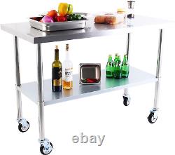 24X48 Inches NSF Commercial Stainless Steel Table for Prep & Work, Heavy Duty Wor