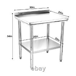 24 30 48 60 Kitchen Work Table Stainless Steel Commercial Food Prep Table