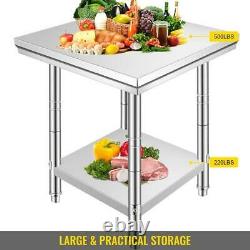 24 X 24 Stainless Steel Kitchen Work Prep Table Food Commercial Shelving