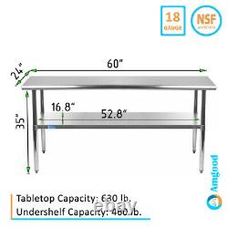 24 X 60 Stainless Steel Kitchen Work Table Commercial Restaurant Food Prep
