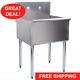 24 X24 X 14 Stainless Steel Commercial Utility Sink Prep Hand Wash Laundry Tub