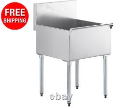 24 x24 x 14 Stainless Steel Commercial Utility Sink Prep Hand Wash Laundry Tub