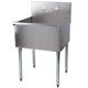 24 X24 X 14 Stainless Steel Commercial Utility Sink Prep Hand Wash Laundry Tub