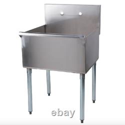 24 x24 x 14 Stainless Steel Commercial Utility Sink Prep Hand Wash Laundry Tub