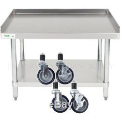 24 x 36 Heavy Equipment Stand w Casters Stainless Steel Work Table Commercial