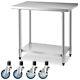 24 X 36 Stainless Steel Commercial Kitchen Nsf Prep & Work Table With 4 Wheels