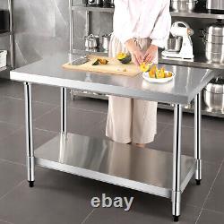 24 x 36 Stainless Steel Food Prep & Work Table Commercial Kitchen Worktable
