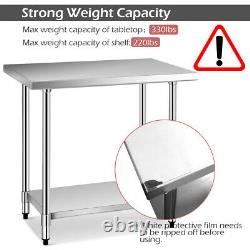 24 x 36 Stainless Steel Food Prep & Work Table Commercial Kitchen Worktable