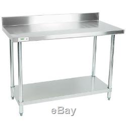 24 x 48 Stainless Steel Work Prep Shelf Table Commercial 4 Backsplash NSF