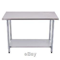 24 x 48 Stainless Steel Work Prep Table Commercial Kitchen Restaurant New