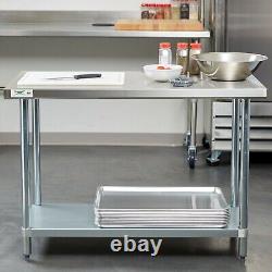 24 x 48 Stainless Steel Work Prep Table Shelf Commercial Restaurant Kitchen