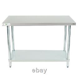 24 x 48 Stainless Steel Work Prep Table Shelf Commercial Restaurant Kitchen