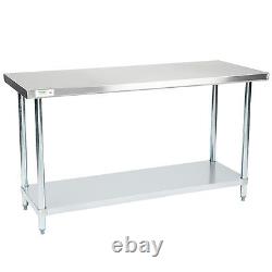 24 x 60 Stainless Steel Work Prep Table Shelf Commercial Restaurant NSF