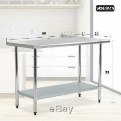 24x60 Stainless Steel Kitchen Work Table Commercial Kitchen Restaurant table
