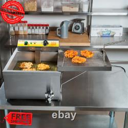 25 lbs. Funnel Cake Donut Elephant Ear Deep Fryer 120V Commercial Restaurant NSF