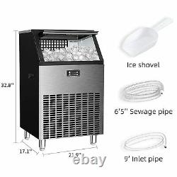 265 Lbs/24H Built-in Commercial Ice Maker Stainless Steel Bar Restaurant Machine