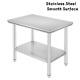 286lbs Load Capacity Stainless Steel Commercial Kitchen Work Table Glaze Surface