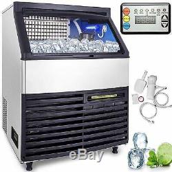 290LBS Commercial Ice Maker Ice Cube Making Machine 130KG /24H Auto LCD Control