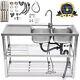 2 Compartment Commercial Sink Stainless Steel 2 Bowl F Garage/restaurant/kitchen