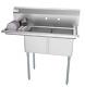 2 Compartment Nsf Stainless Steel Commercial Kitchen Prep Sink Left Drainboard