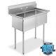 2 Compartment Nsf Stainless Steel Commercial Kitchen Prep & Utility Sink