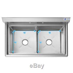 2 Compartment NSF Stainless Steel Commercial Kitchen Prep & Utility Sink