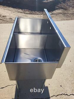 2 Compartment NSF Stainless Steel Commercial Kitchen Prep & Utility Sink 48 L