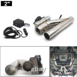 2 Motorized Electric Exhaust Downpipe Cutoff Bypass Valve Cutout + Remote Kit