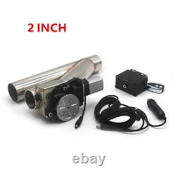 2 Motorized Electric Exhaust Downpipe Cutoff Bypass Valve Cutout + Remote Kit