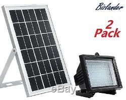 2 Pack Bizlander 108 LED Solar Powered Flood Light for Commercial grade