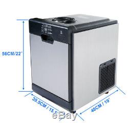 2 in 1 Commercial 50KG Ice Maker withWater Dispenser 110LBS in 24Hrs 14LBS Storage