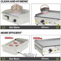 3000W 22 Commercial Electric Countertop Griddle Flat Top Grill Hot Plate BBQ