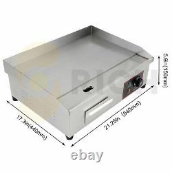3000W 22 Electric Commercial Countertop Griddle Flat Hot Plate Top Grill BBQ
